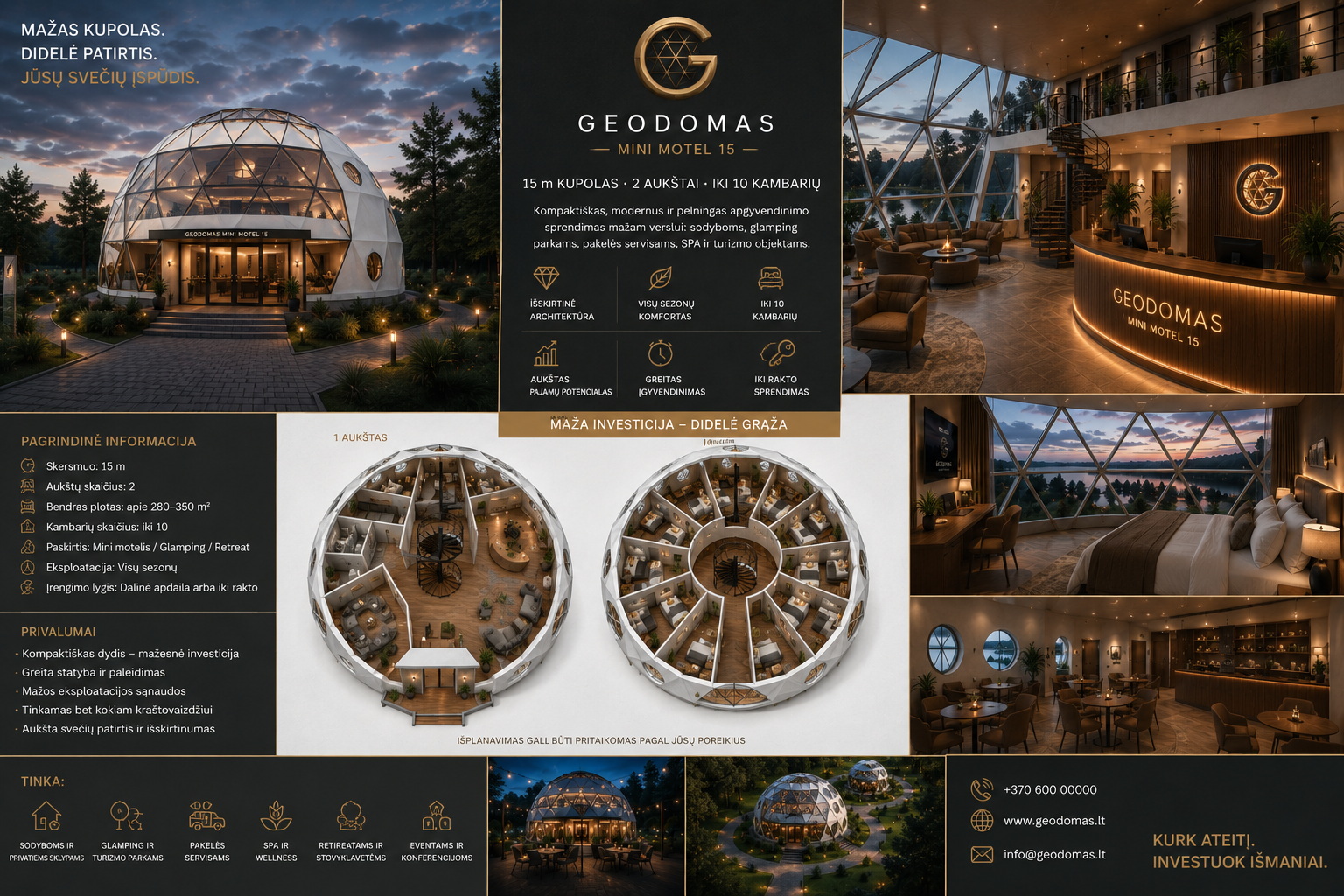 GEODOMAS GRAND MOTEL 20 | 20 kambarių Kupolas virš 500m²