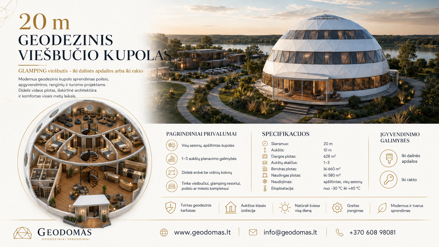 GEODOMAS GRAND MOTEL 20 | 20 kambarių Kupolas virš 500m²