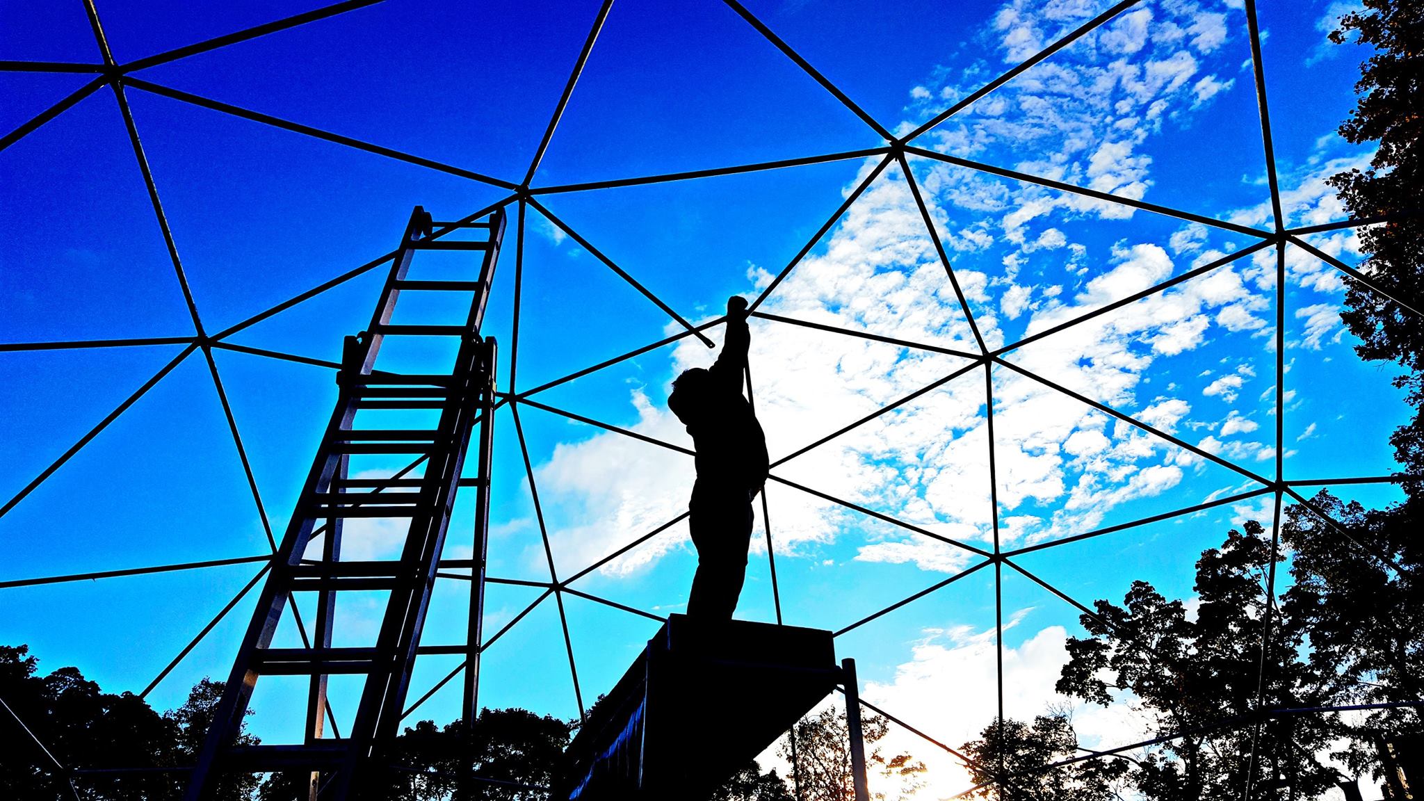 Mobilus Kupolas Ø11m, Skirtas ŠVIESOS MOVE FESTIVALIUI | Kinetinis menas, Lodzė, Lenkija