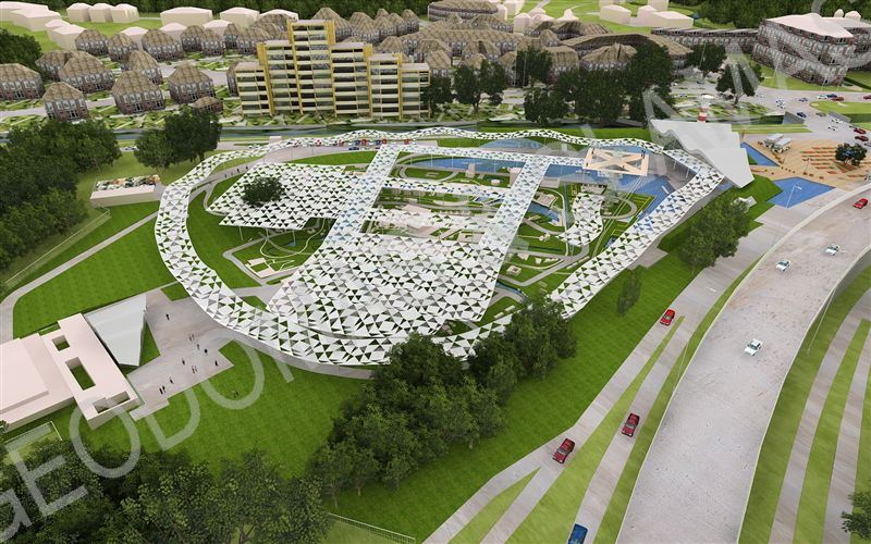 Madurodamo miniatiūrų parko Olandijoje viršelio koncepcija