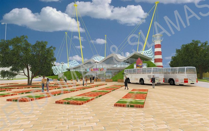 Madurodamo miniatiūrų parko Olandijoje viršelio koncepcija