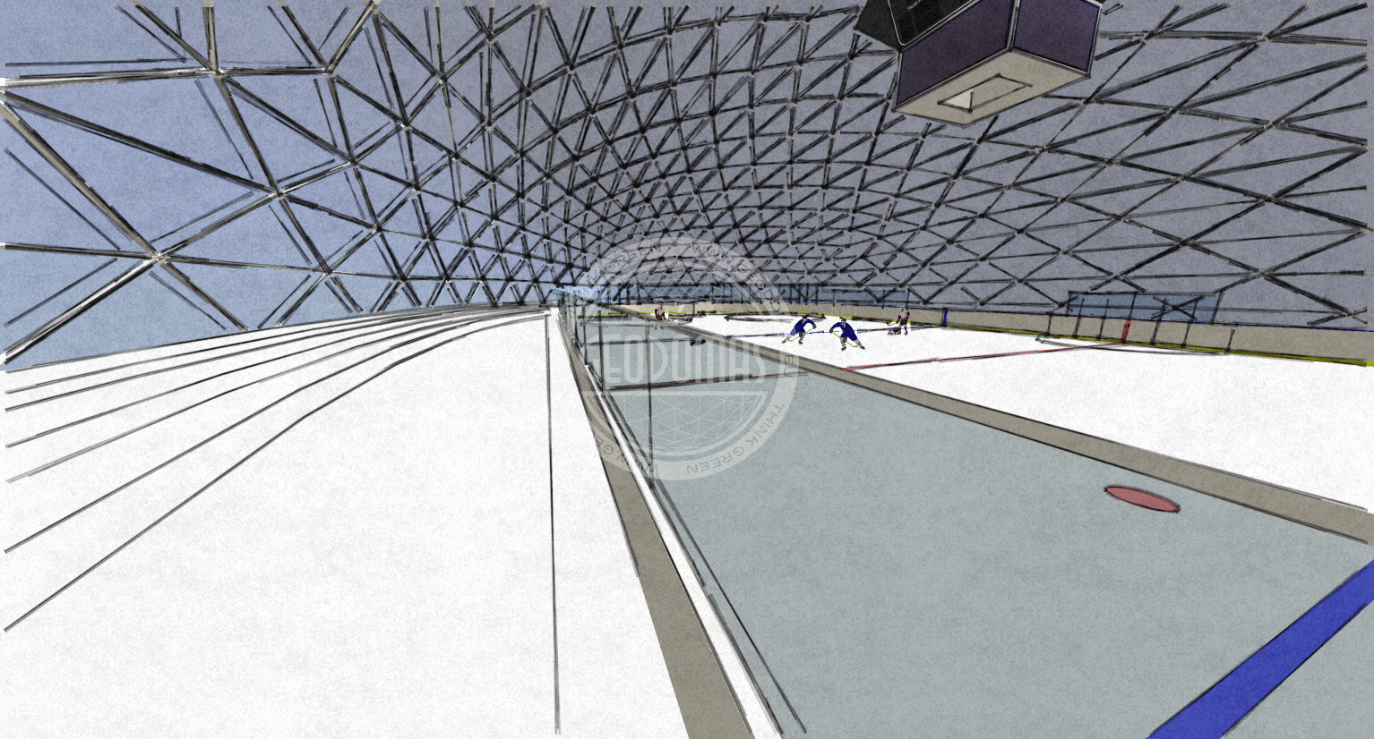 1215m2 Kupolas Čiuožyklai 45x27x10,7m