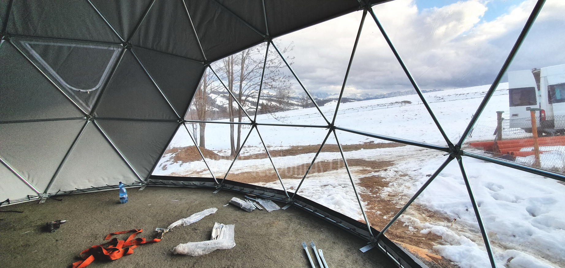 35m²+20m² Glamping SPA Kupolai Ø6,7m & Ø5m | Zakopanė, Lenkija