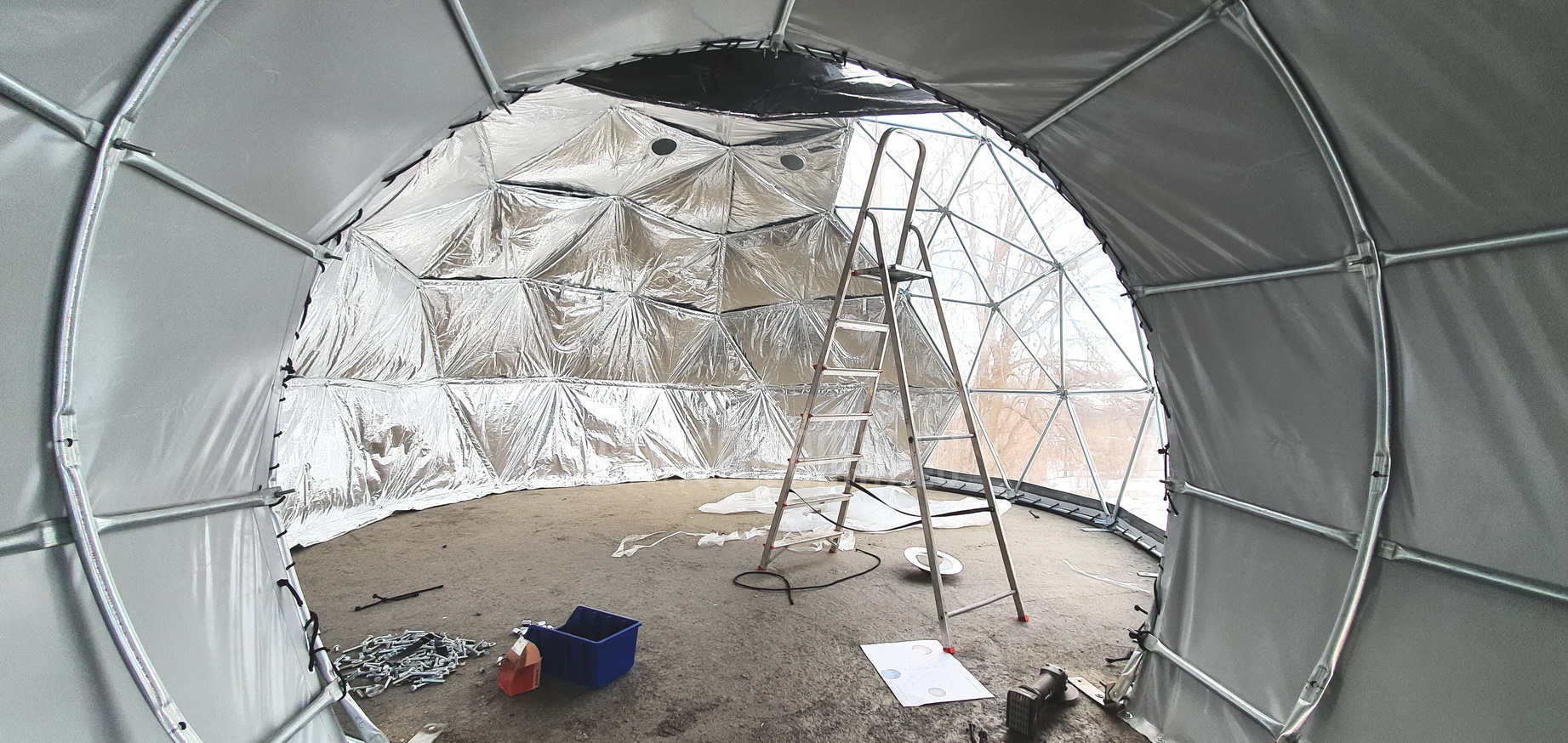 35m²+20m² Glamping SPA Kupolai Ø6,7m & Ø5m | Zakopanė, Lenkija