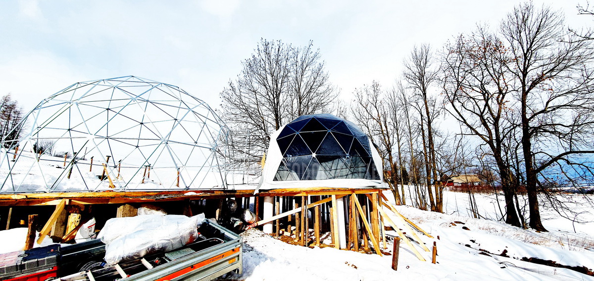 35m²+20m² Glamping SPA Kupolai Ø6,7m & Ø5m | Zakopanė, Lenkija