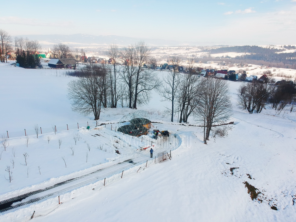 35m²+20m² Glamping SPA Kupolai Ø6,7m & Ø5m | Zakopanė, Lenkija