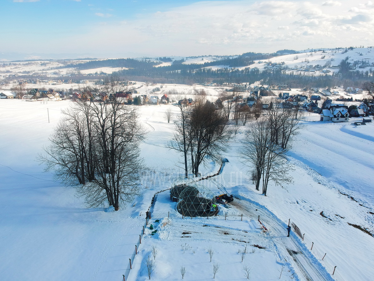 35m²+20m² Glamping SPA Kupolai Ø6,7m & Ø5m | Zakopanė, Lenkija