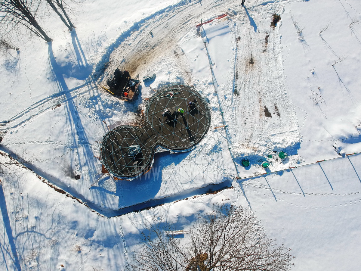 35m²+20m² Glamping SPA Kupolai Ø6,7m & Ø5m | Zakopanė, Lenkija