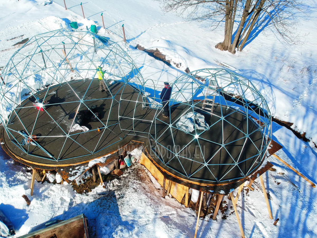 35m²+20m² Glamping SPA Kupolai Ø6,7m & Ø5m | Zakopanė, Lenkija