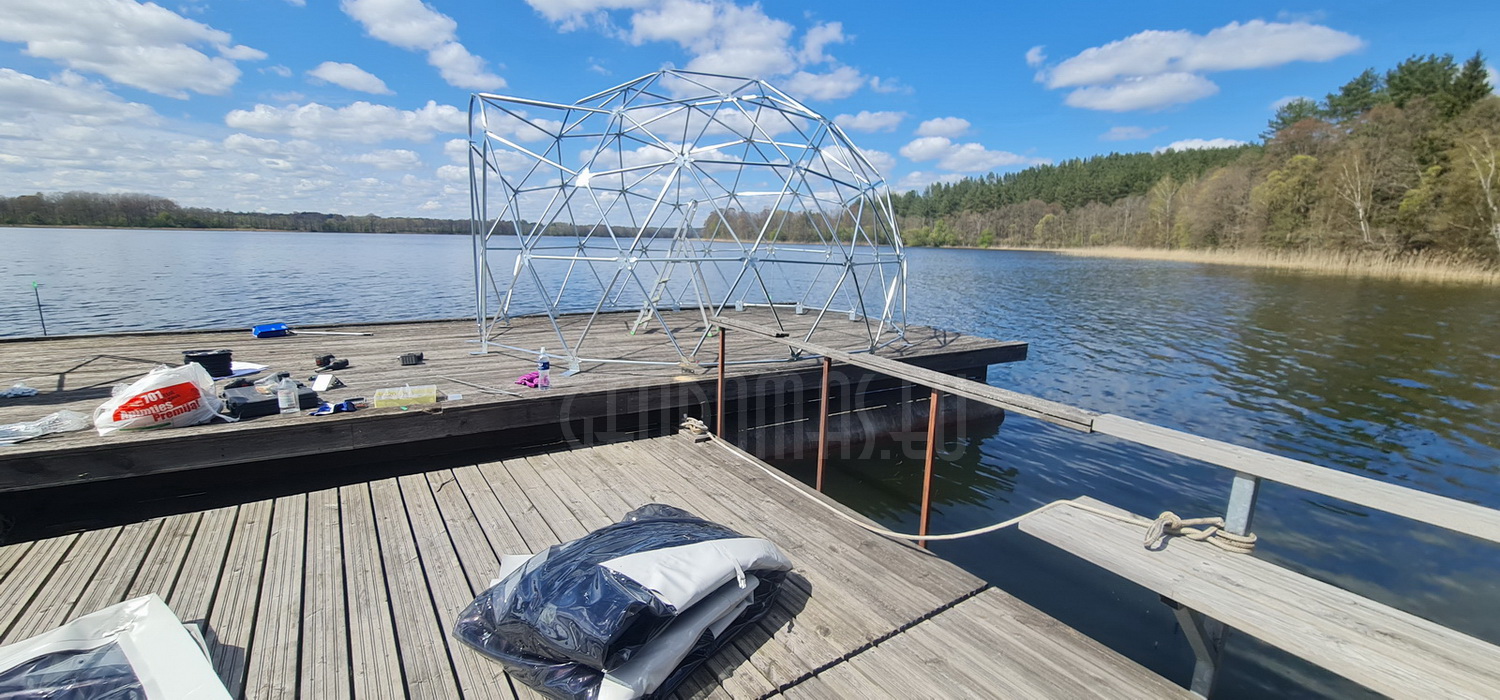 Ø4m 12m2 Žvejo Namelis | Skaidrus Kupolas | „Pakaso Sodyba“, Lietuva