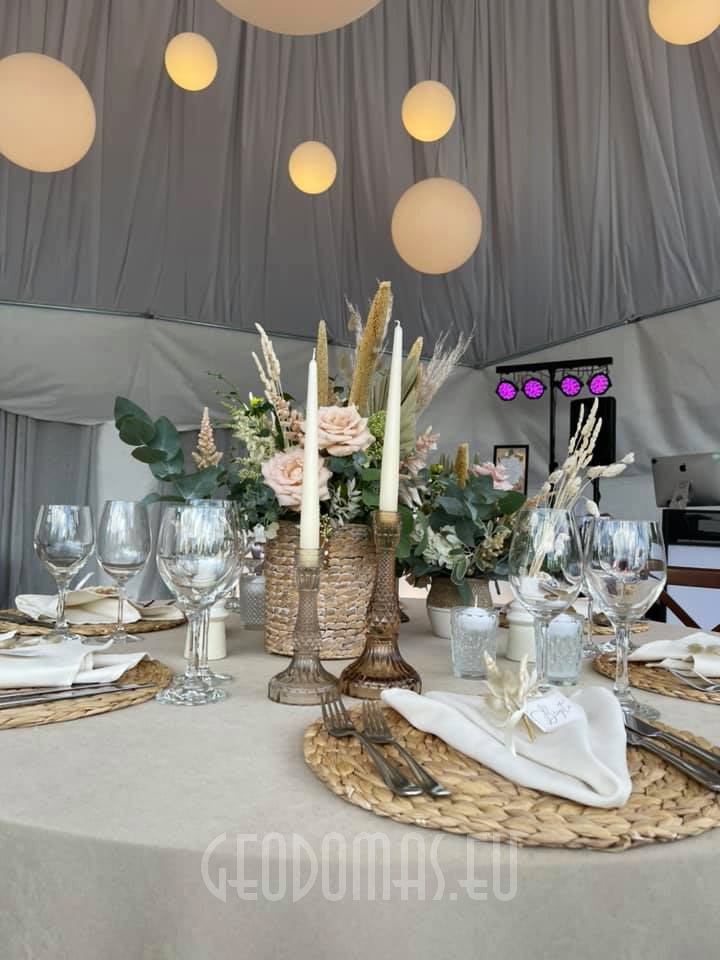 Ø12m Glamping Kupolas Šventėms 113m2 | Alaušo Slėnis, Lietuva