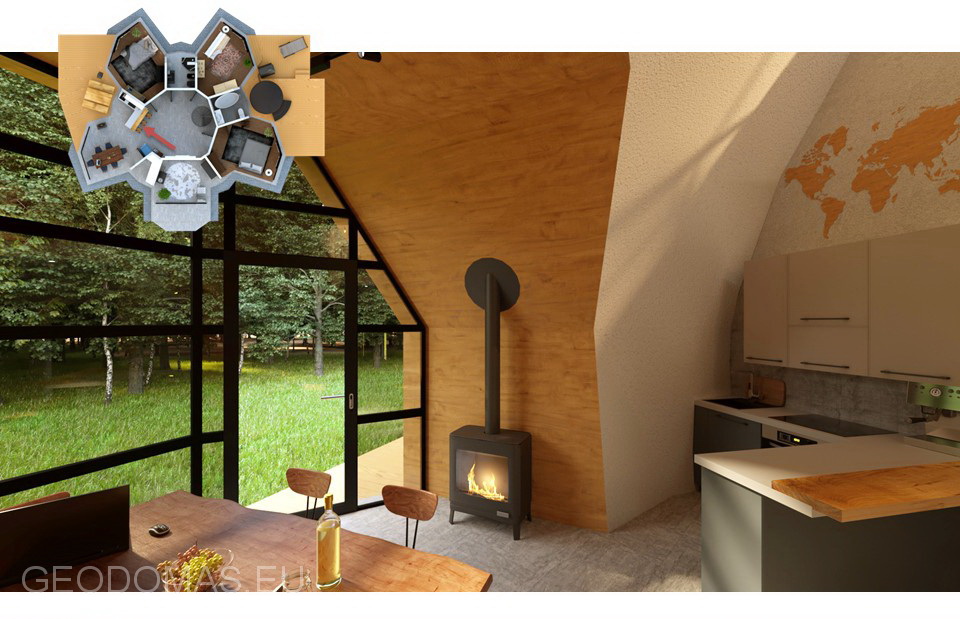 144m2 ŠEIMOS GEODEZINIS NAMAS Ø10m