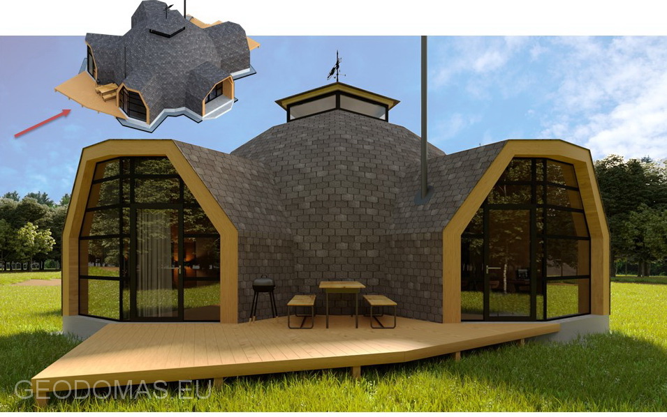 144m2 ŠEIMOS GEODEZINIS NAMAS Ø10m