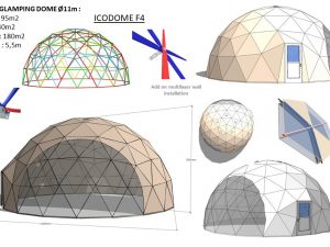 95m2 GLAMPING SALĖ Ø11m H5,5m | RENGINIAMS