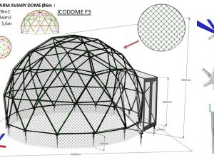 28m2 GYVŪNŲ VOLJERAS Ø6m ICO F3 H3,6m