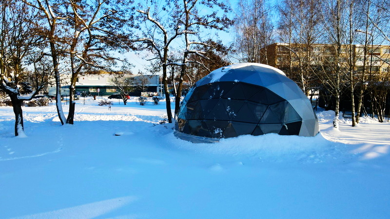50m² Lauko Klasė Ø8m Kupolas | Vilniaus rajono Pagirių gimnazija