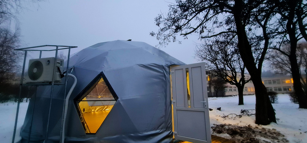 50m² Lauko Klasė Ø8m Kupolas | Vilniaus rajono Pagirių gimnazija