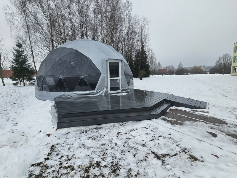 50m2 Lauko Klasė Ø8m Kupolas | Kaišiadorių Vaclovo Giržado progimnazija